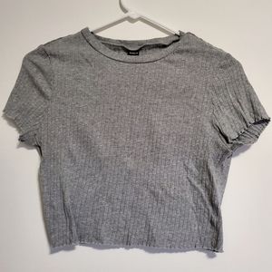 🎉3 for $12 | Shein | Grey Ribbed Crop Top
